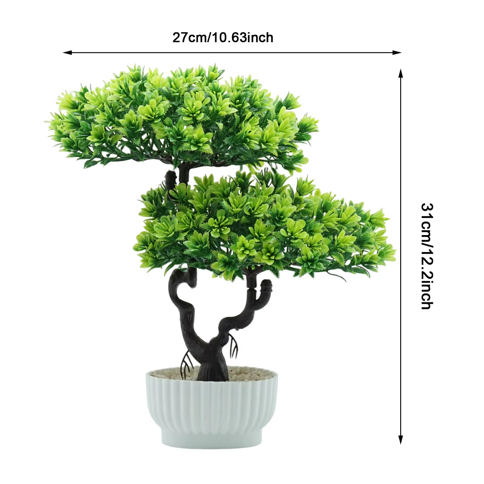 Bonsaï Artificiel Enrichi Japonais, Fausses Plantes d'Nik, pour Bureau, Salon, Bureau, Bibliothèque