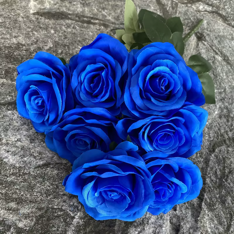 Vente en gros au détail, économie en vrac, Rose d'amour à 7 branches, fleur artificielle de mariage,