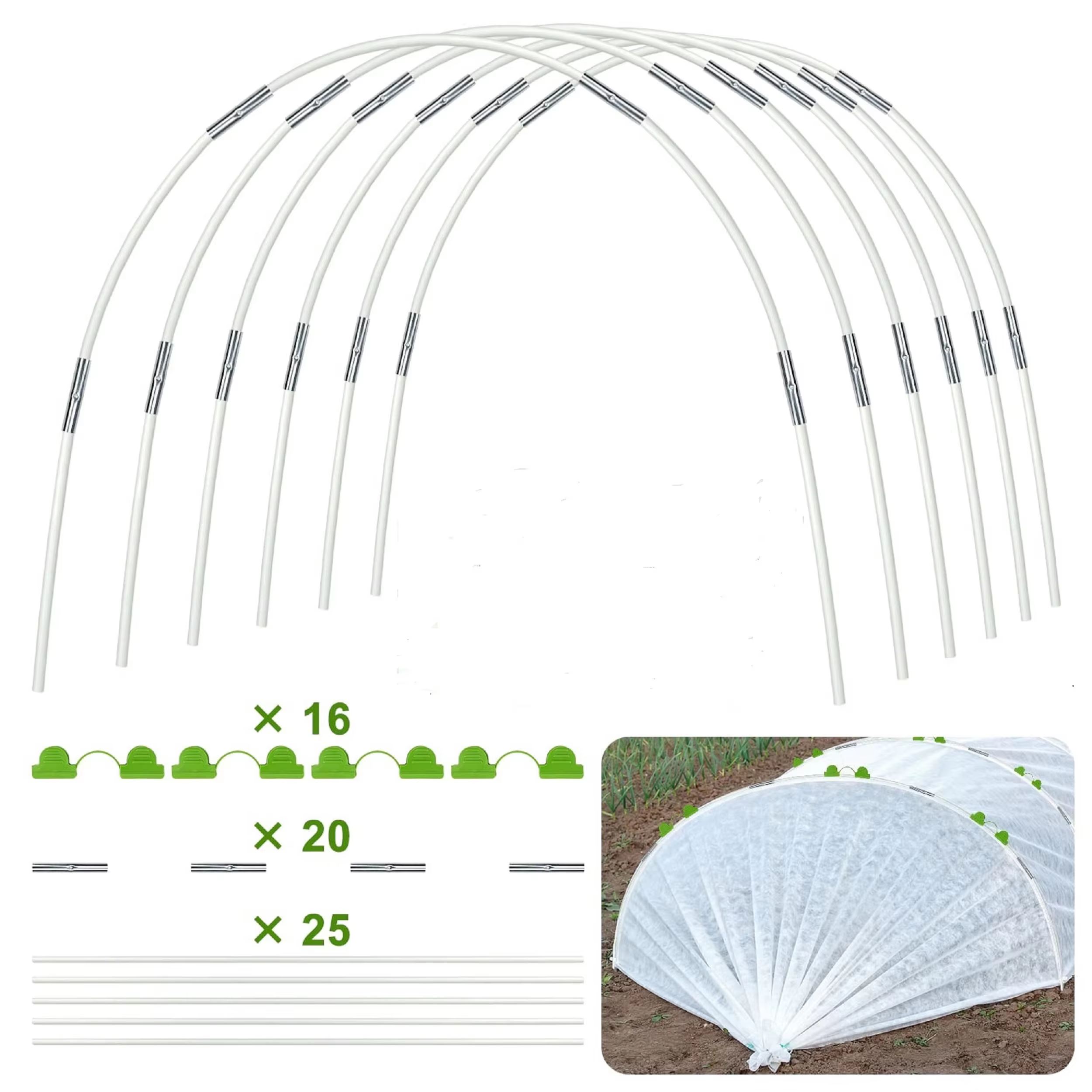 Couverture de tunnel de plantation flexible, support pour plantes, clôture de jardin, fournitures de