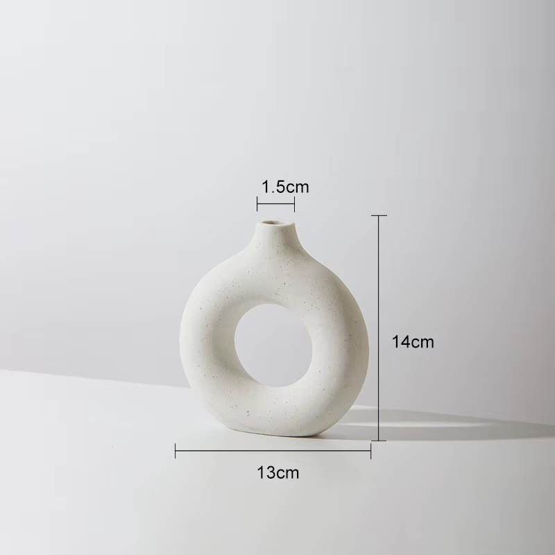 Pot de fleur en céramique creux circulaire nordique, vase de maison, accessoires de décoration de sa
