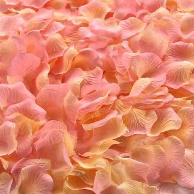 Pétale de Rose colorée artificielle romantique, feuilles de Rose en soie, décoration de fête de mari