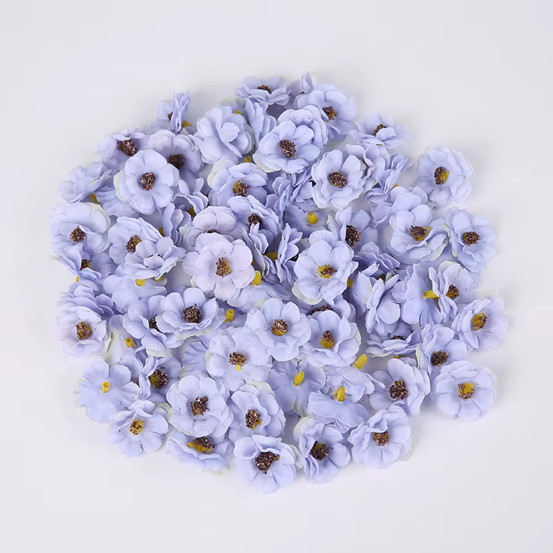 Têtes de fleurs de marguerite multicolores 3cm, Mini fleurs artificielles en soie pour décoration de