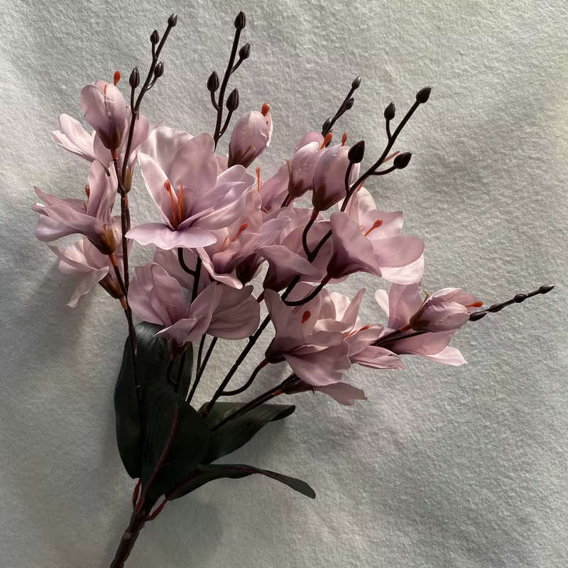 Bundle de fleurs artificielles de magnolia d'automne, décoration de jardin extérieur de maison, déco