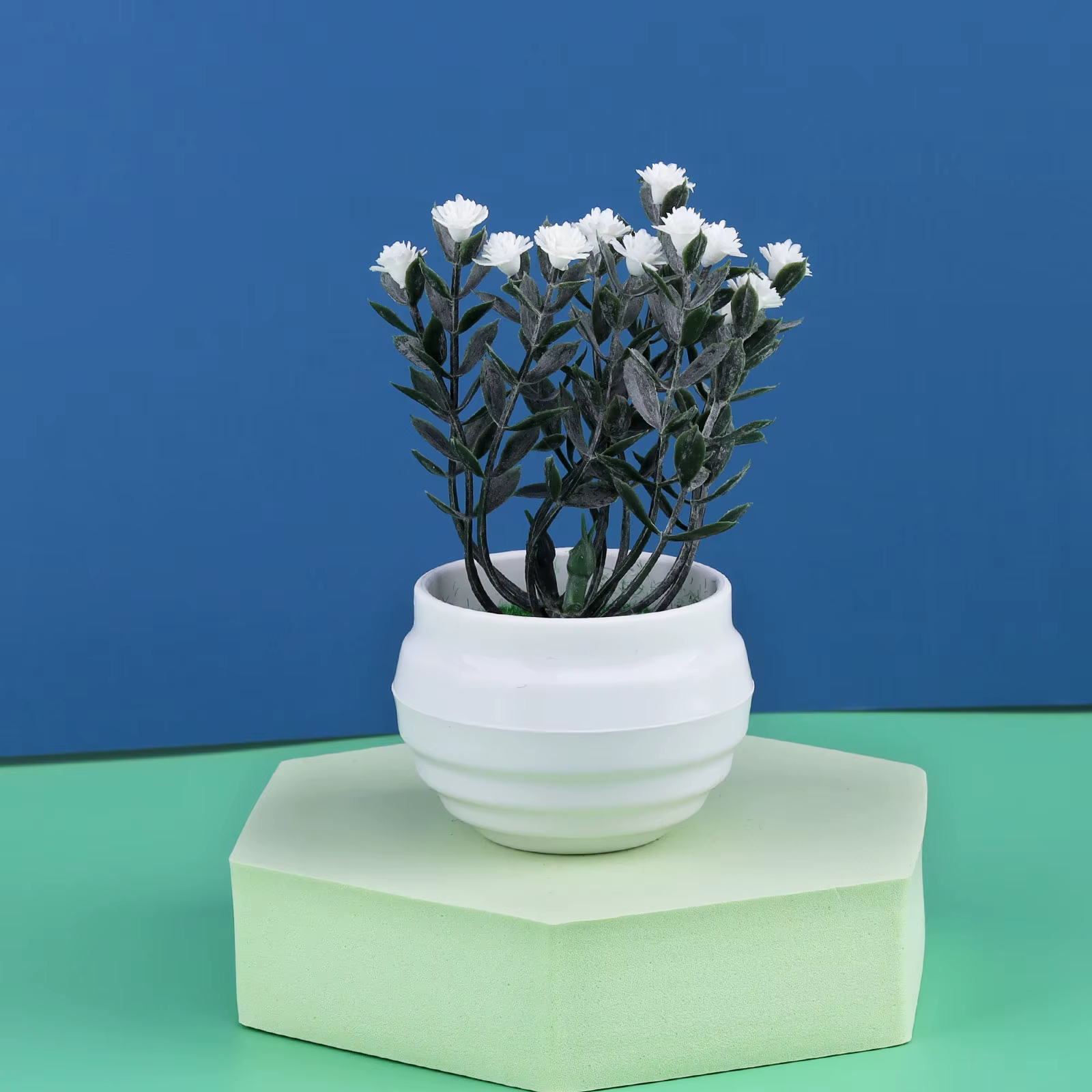 Artificielles Plantes d'Aloès Mini Plantes Forme Bonsaï, Fausses Petites Fleurs en Pot, Ornements de