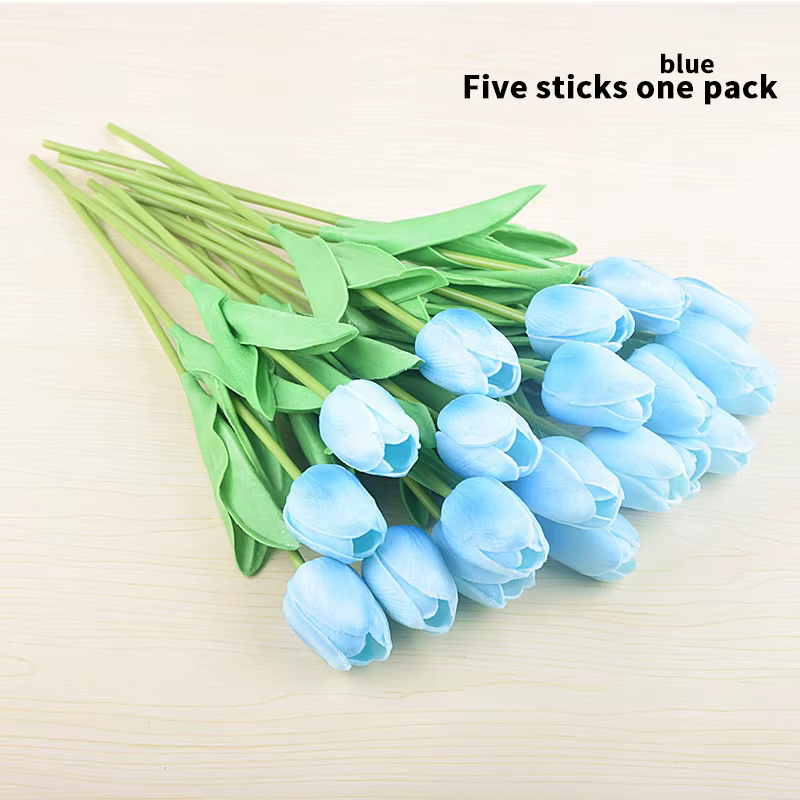 Fleur artificielle de tulipe en PU, Bouquet de Simulation, toucher réel, Mini, noël, famille, jardin
