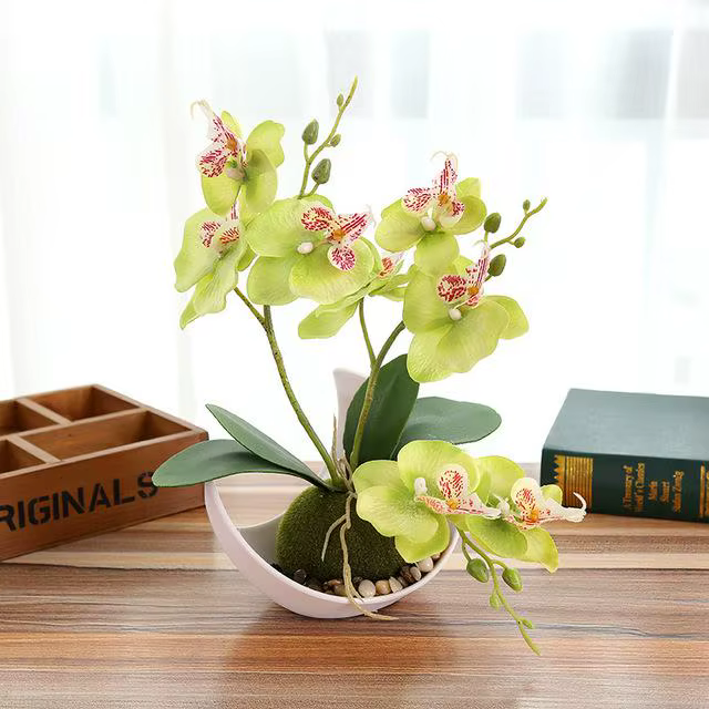 Fleurs artificielles pour décoration de mariage, bonsaï (avec pots) ornements créatifs pour pots de