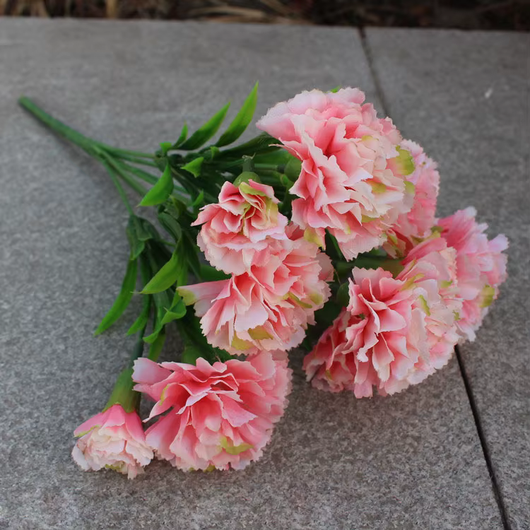 Fleur artificielle d'oeillet extérieur, fleurs pour la maison, décoration de fête de mariage, sans d