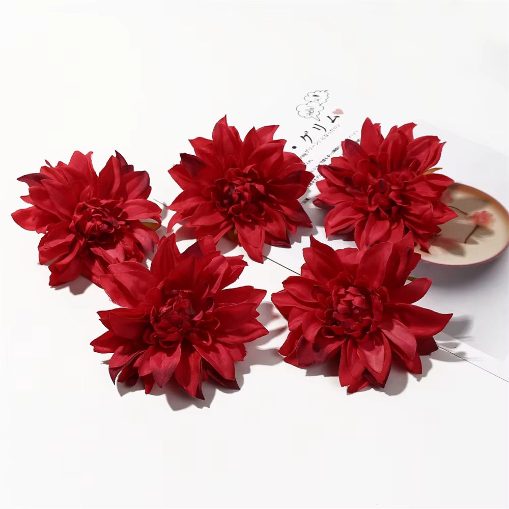 Grande fleur artificielle de Dahlia, 10 pièces, fausse fleur, pour un mariage, pour décorer la maiso