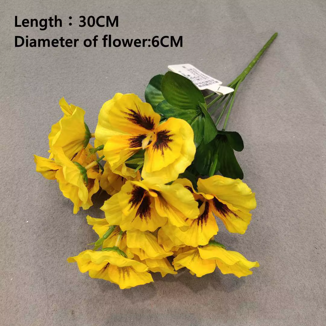 1 pièce de fleurs artificielles de primula de 10 pouces avec papillon en soie, fausse orchidée pour 