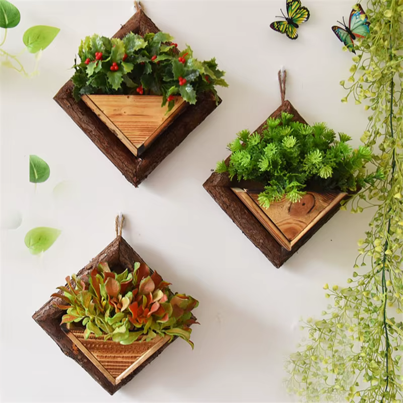Pots de Fleurs Muraux en Bois, Conteneur Ornemental, user inière de Jardin