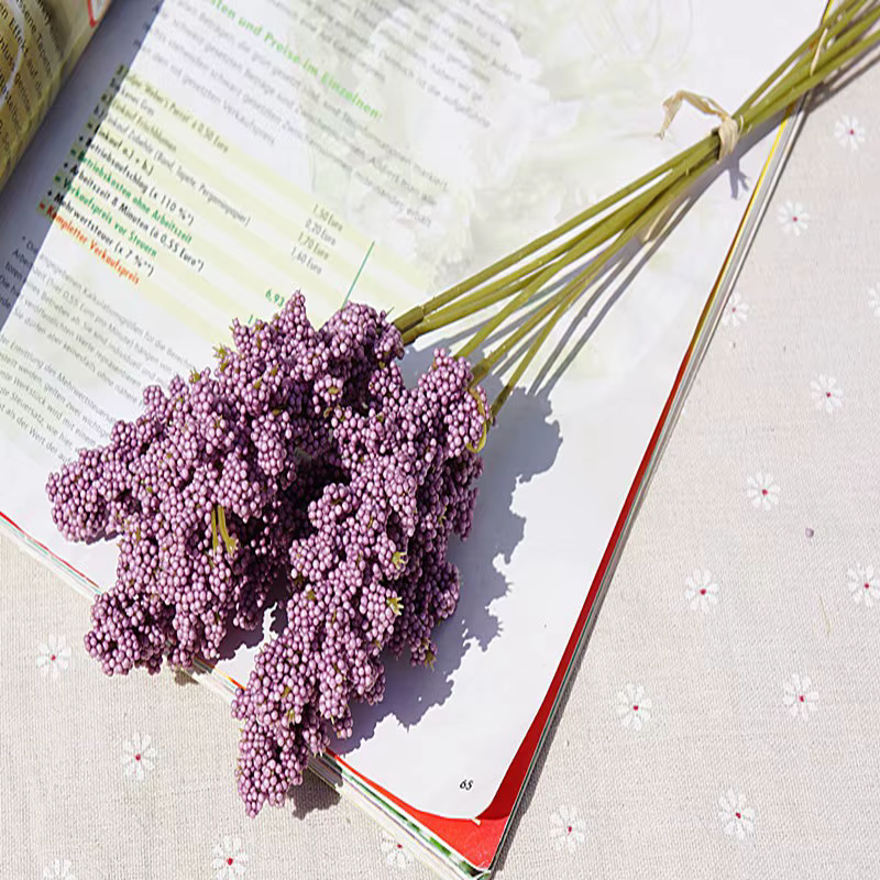 6 pièces/lot PE lavande pas cher fleur artificielle en gros plante décoration murale Bouquet matérie