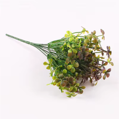 YO CHO – plantes de trèfle vert artificielles, Simulation de 7 tiges, gazon vert, Vase, décoration d