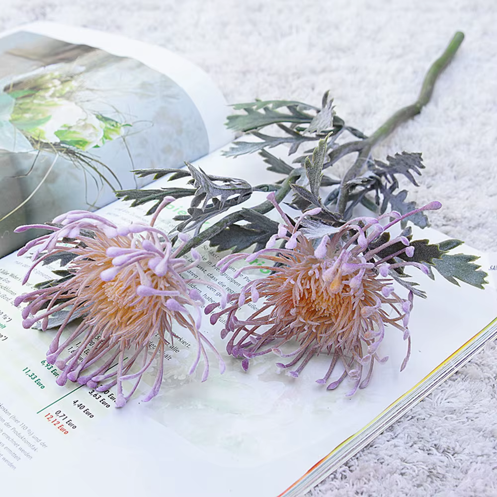 Fleurs artificielles, branche courte, griffe de crabe, 2 fourchettes, coussin, guirlande de noël, Va