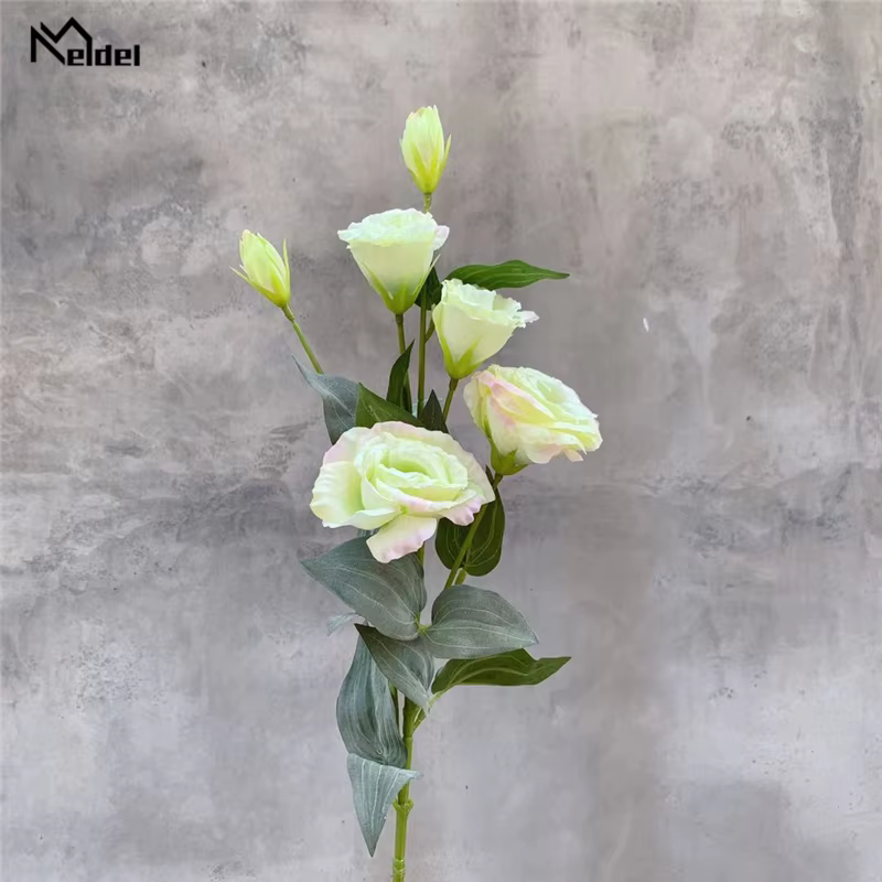 Bouquet DIY Meldel de fleurs artificielles en soie Lisianthus pour la décoration de la maison, des f