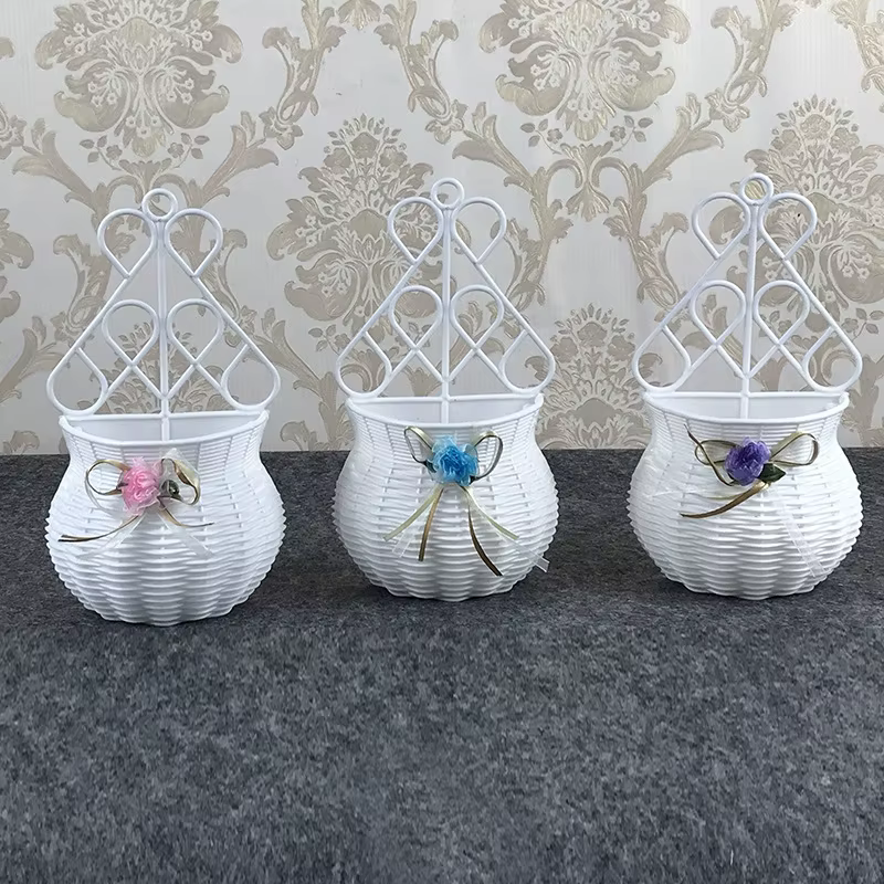 Vase en rotin Élfait à la main pour la décoration intérieure, panier de fleurs, fête de jardin, mur 