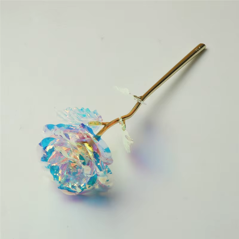 Galaxie Rose éternelle 24K or fleur feuille plastique Roses artificielles saint valentin cadeau beau
