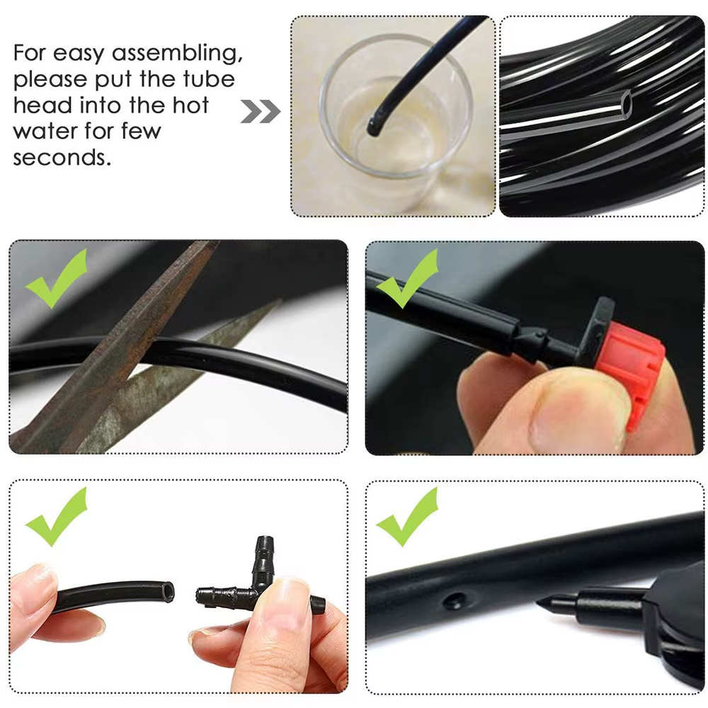 Arrosage de jardin 4/7mm tuyau PVC Micro tuyau d'irrigation 1/4 ''tube système d'irrigation goutte à
