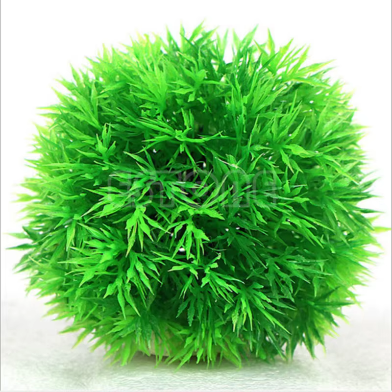 Dia. Décoration de plantes d'aquarium 8cm, Simulation de boule d'herbe en plastique, décor de fond d