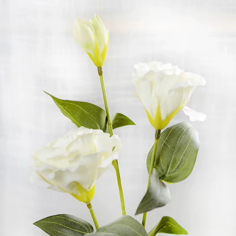 Fleur d'Eustoma artificielle, fête de mariage, maison, décoration de Noël, 3 têtes, 5 couleurs, 5 pi