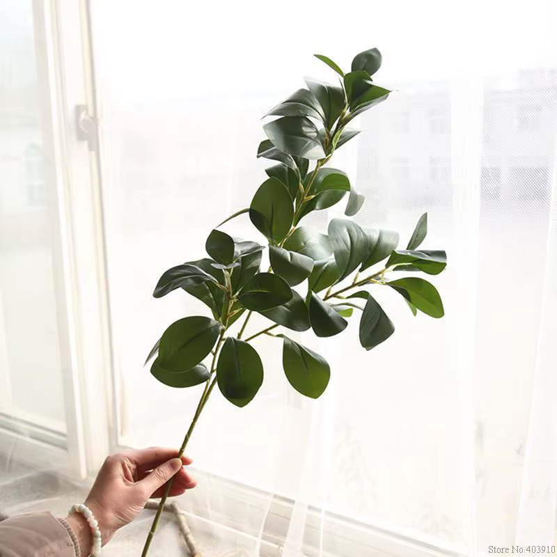 Branche d'arbre de ficus artificielle de 80CM de long, pour décorations de fête de mariage, plantes 