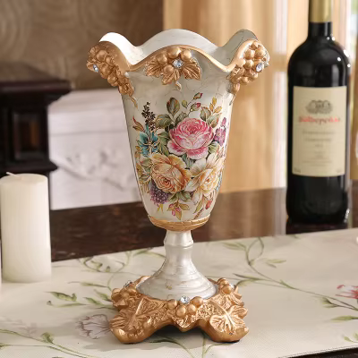Vase en résine de palais de luxe européen, décoration de bureau, artisanat d'Auckland, cadeau de mar