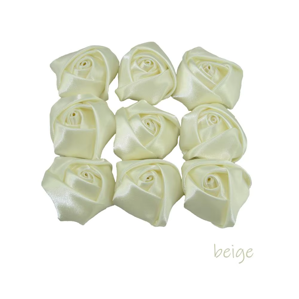 Ruban en Satin Rose pour Bouquet de Mariage, Fleur en Tissu Fait à la Main, Accessoires de Grill à C