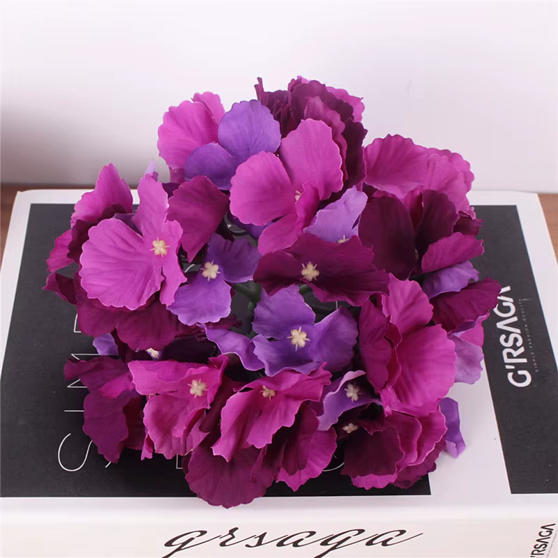 15 pièces/lot 18CM 54 pétales grandes têtes florales d'hortensia fleurs artificielles maison bricola