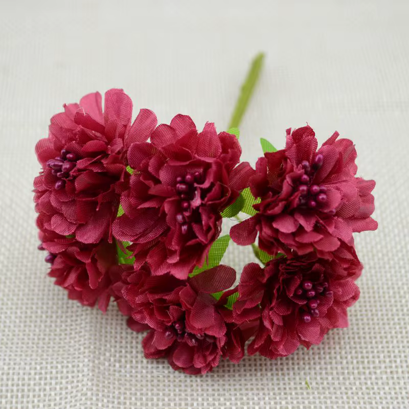 Bouquet de fleurs artificielles en soie, 6 pièces, bourgeons, pour maison, jardin, mariage, voiture,