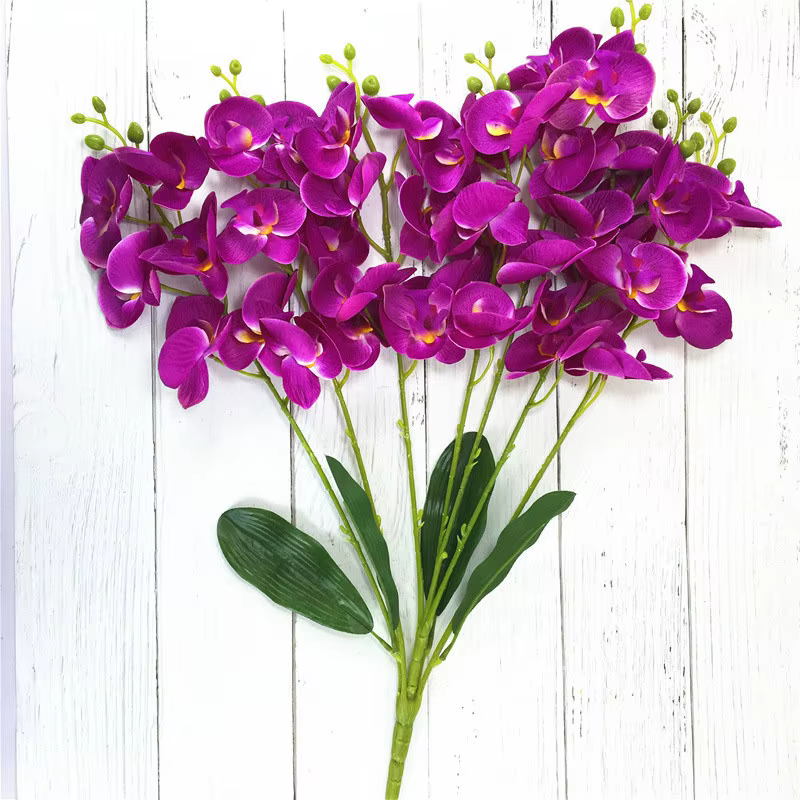 YO CHO fleurs en soie décoration de mariage à la maison mode 7 fourchettes orchidée papillon fleurs