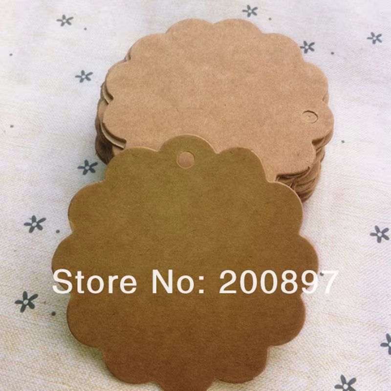 Étiquettes kraft vierges en forme de fleur, lot de 500 pièces, artisanat ou accessoires de bijoux à