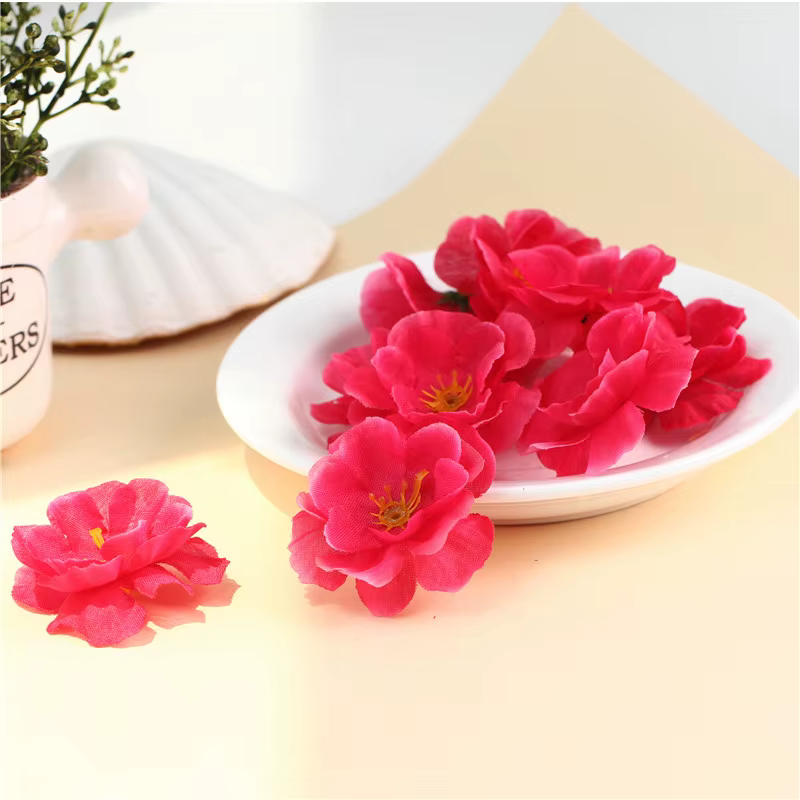 Têtes de fleurs artificielles en soie, 50 pièces, fleurs de prunier douces, pour la maison, fournitu