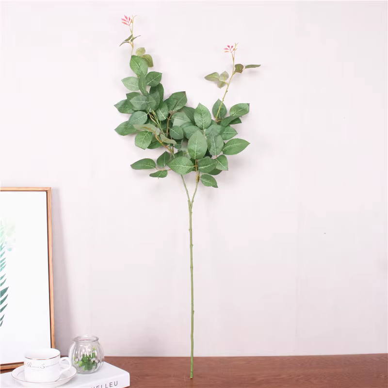 Plantes vertes pour décoration, Rose en soie, feuille de pivoine, mariage, hôtel, salon, décor de No