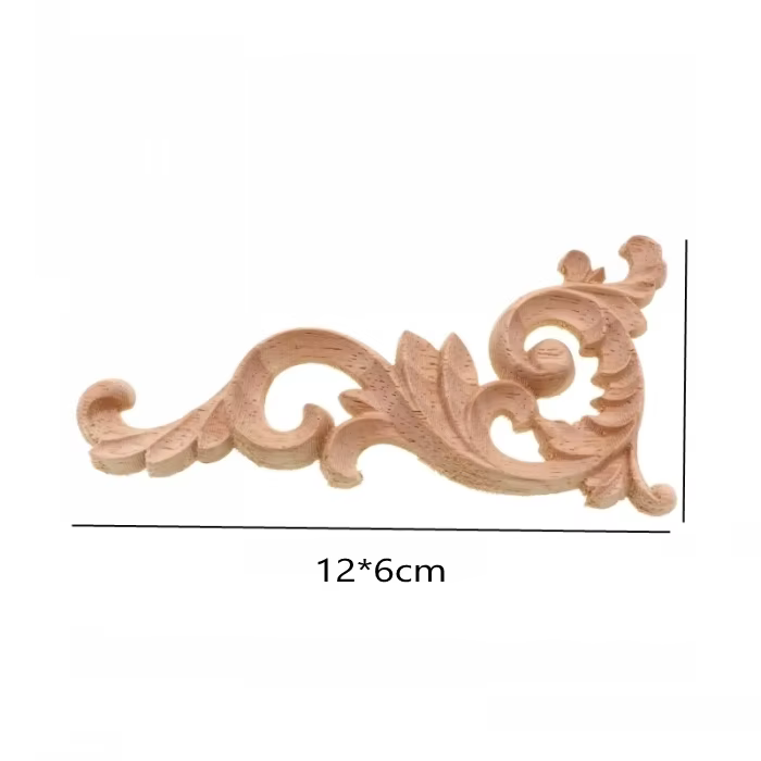 RUNBAZEF – fleur d'angle sculptée en bois véritable, pièces de meubles, accessoires de décoration po