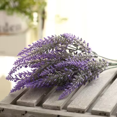 Fleur artificielle de lavande romantique, décor de Noël, grain de jardin à la maison, fausses plante