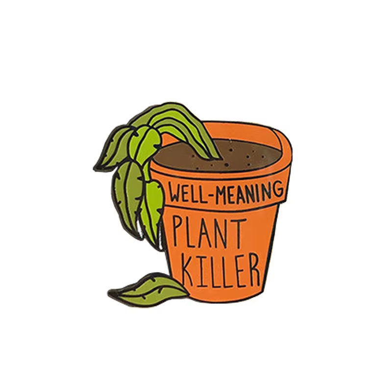 Broche plante en émail
