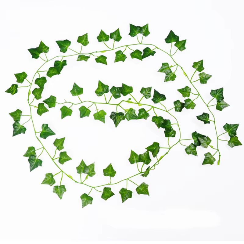 Fausses Roses en soie de 200CM, feuille verte, vigne Lvy pour décoration de mariage à domicile, vent