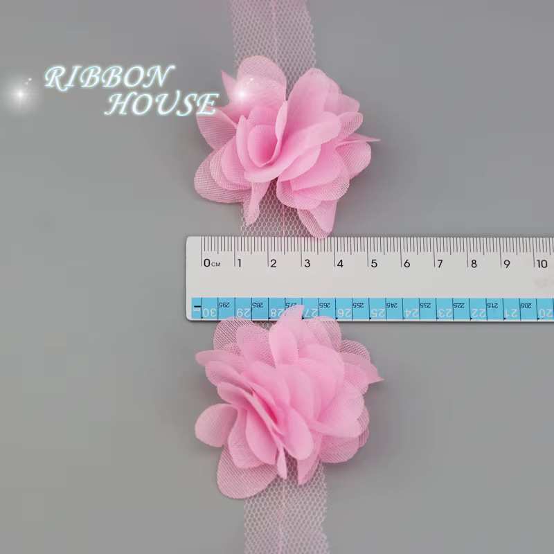 (60 pièces/lot) pétale rose mousseline de soie dentelle tissu sangle décoration amour cadeau rubans
