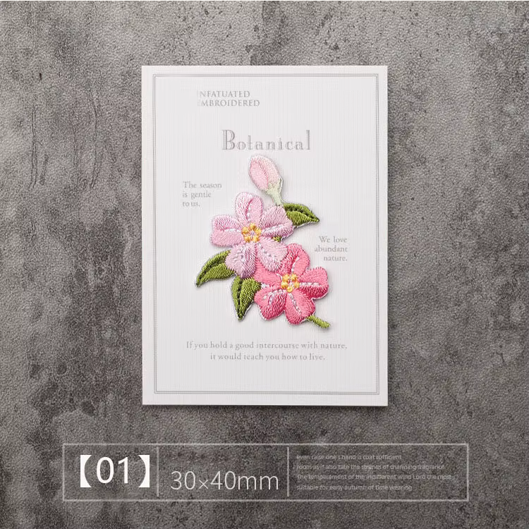 Autocollants brodés de fleurs, patchs à repasser, pour vêtements