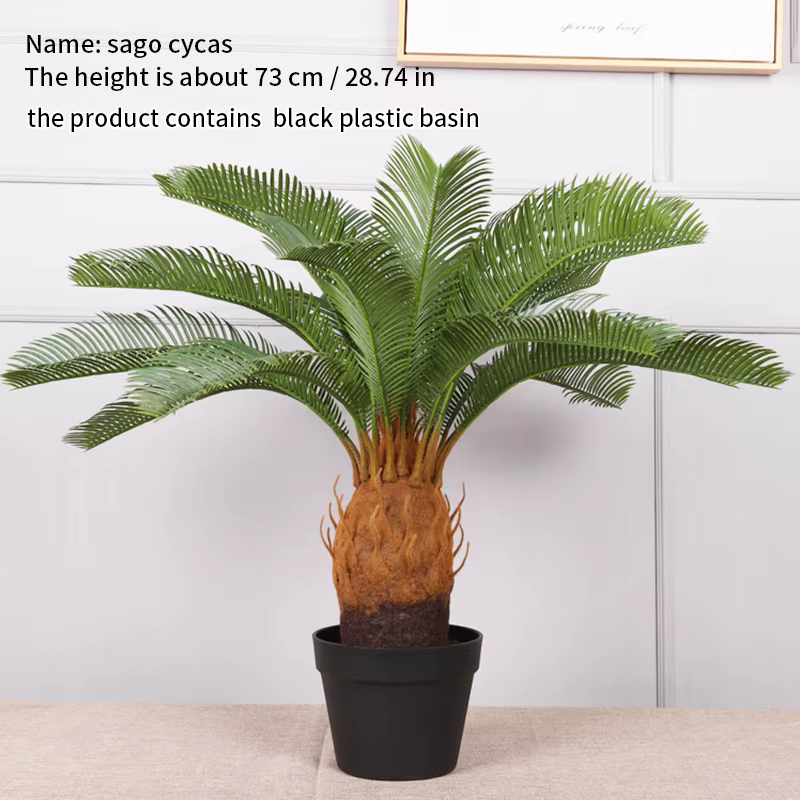 Palmier artificiel tropical, grande branche de palmier, feuille de palmier, plante en pot, salon fam
