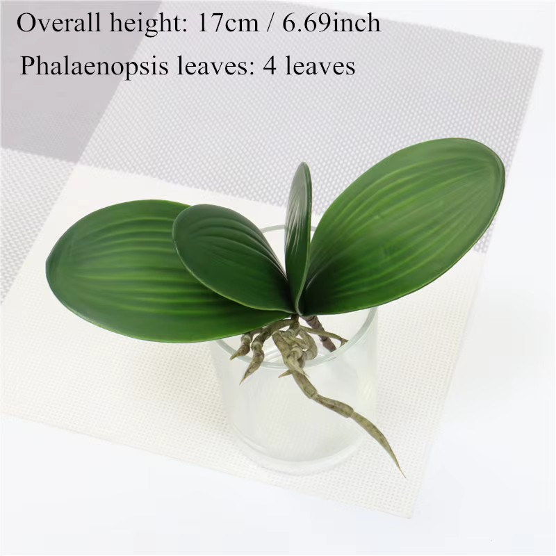 Plantes artificielles au toucher réel, feuille de Phalaenopsis, fleurs décoratives, matériel auxilia