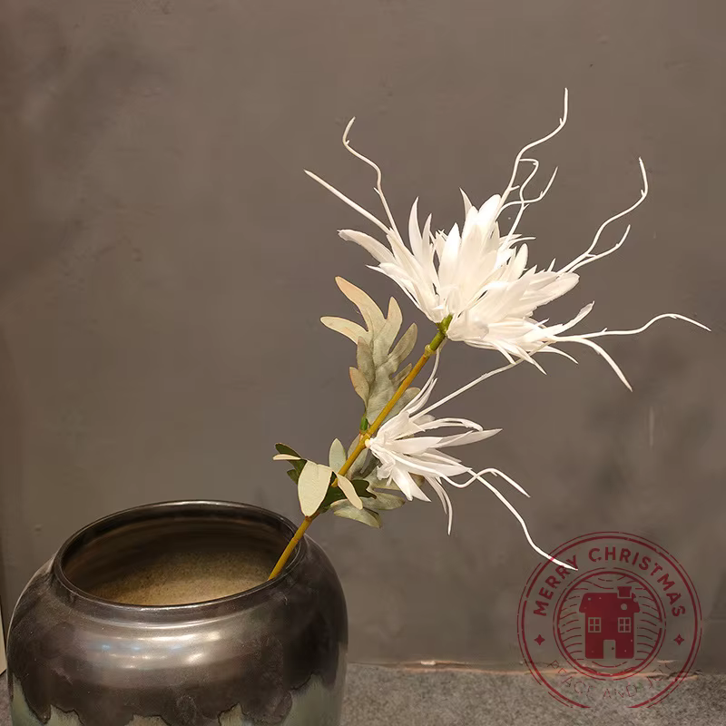 3 pièces de fleurs artificielles Epiphyllum longues de 35 pouces, or et rouge, pour décoration de sa