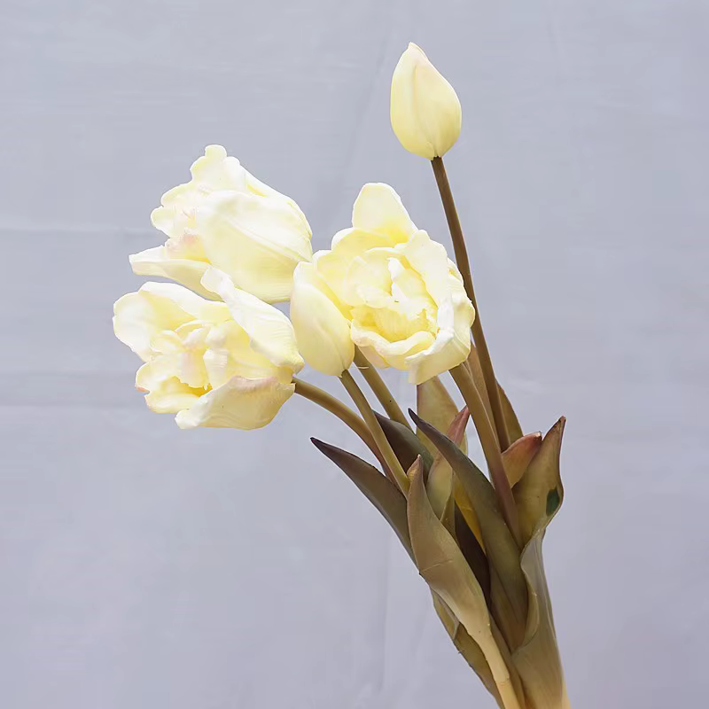Bouquet de fleurs artificielles tulipes en Silicone, fausse plante au toucher réel, décoration de ma