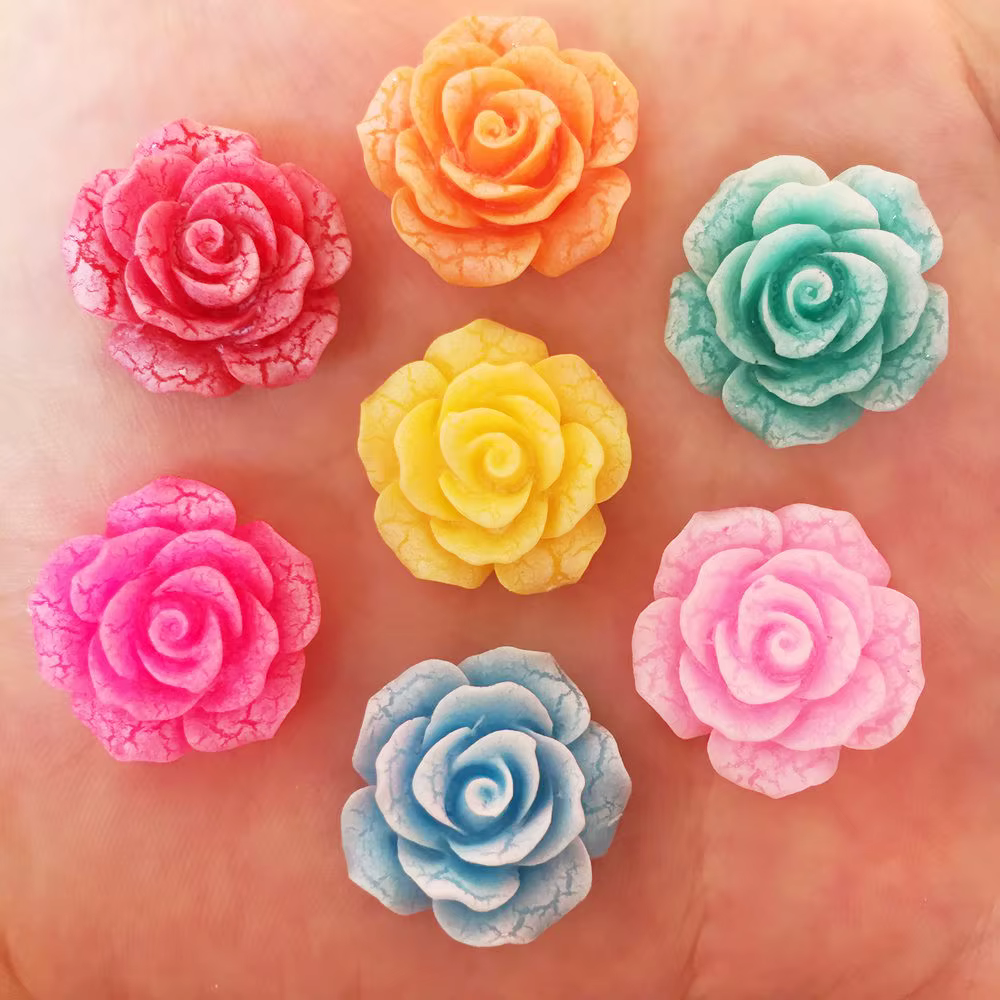 Nouvelle résine Kawaii 20mm fissure fleur dos plat Cabochon pierre 30 pièces Scrapbook bricolage déc