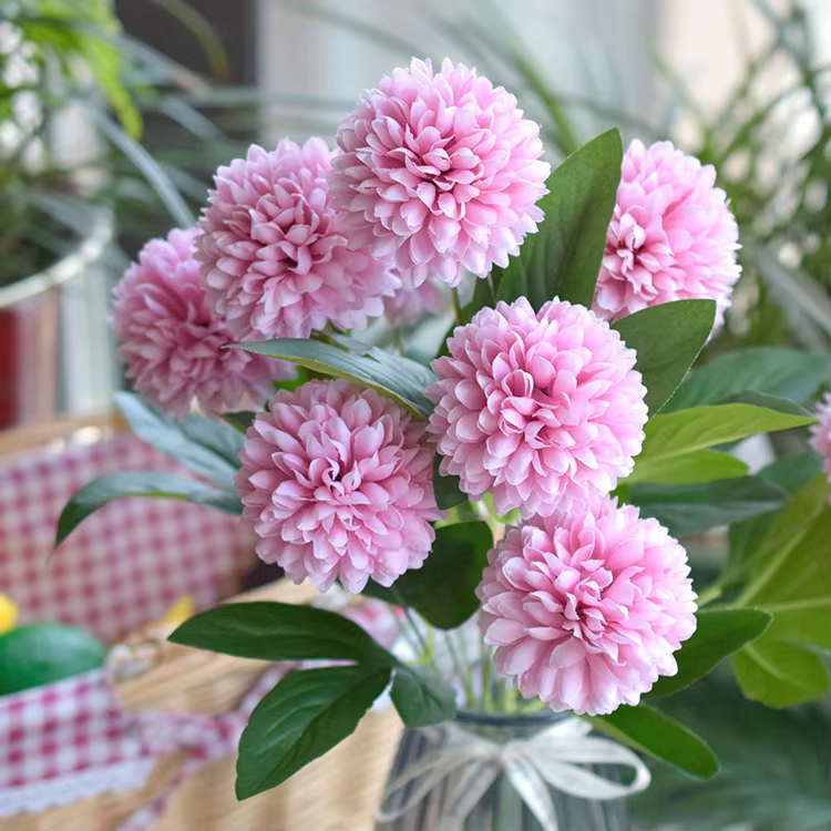 Pissenlit Artificiel Pommeau Fleurs Branches Vertes Décor À La Maison Table Vase un Bouquet de 10 Fa