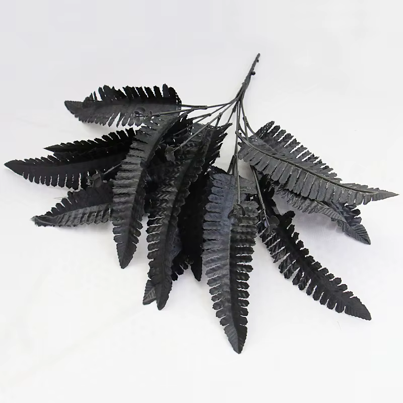 Herbe persane noire, plantes à fleurs artificielles, fougères, feuille de bordeaux, Arrangement Flor