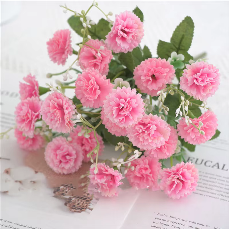 Bouquet de Fleurs Artificielles Roses dans un Vase, Fausse Plante, Décoration pour Table de Mariage,