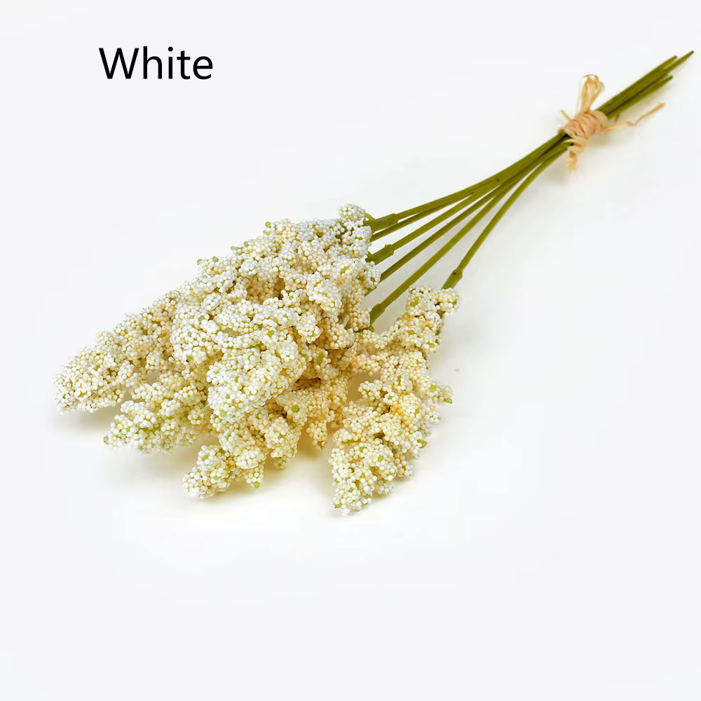 6 pièces vanille artificielle Mini mousse baies Spike fleurs artificielles Bouquet pour la décoratio