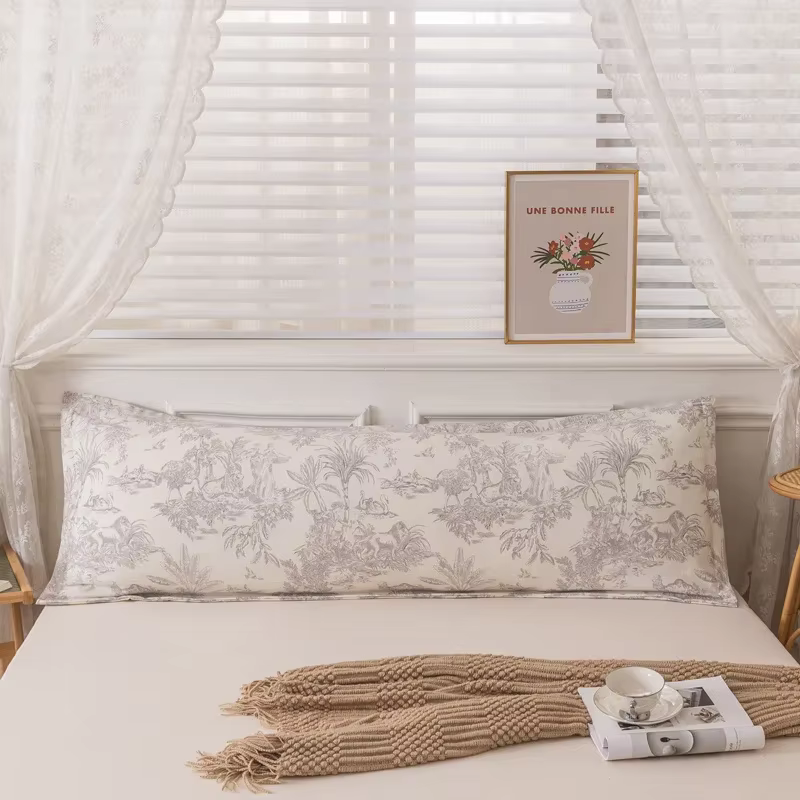 Taie d'oreiller longue et confortable, taie d'oreiller en Polyester doux pour Couple, grande taille,