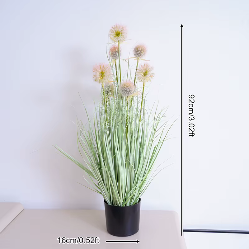 Boule d'oignon rose pour la décoration intérieure de la maison, boule de bonsaï enge artificielle, c