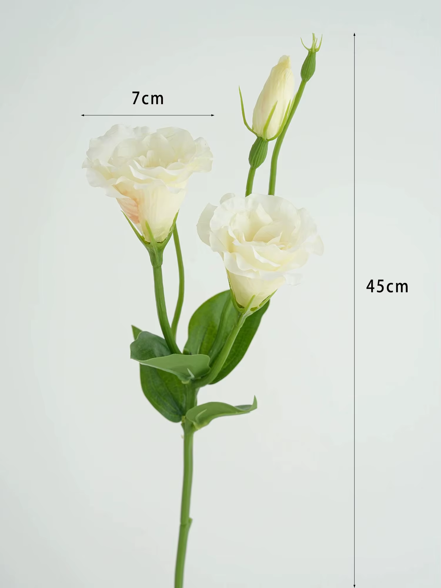 Fleurs artificielles de lisianthus blanches, 3 tiges, fleurs artificielles roses pour vase, décorati